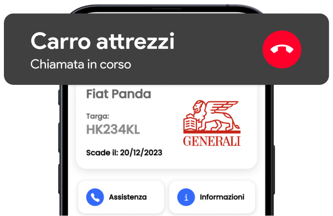Sezione soccorso stradale nell'app ZETA