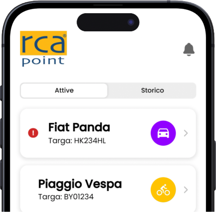 Elenco delle polizze nell'app ZETA